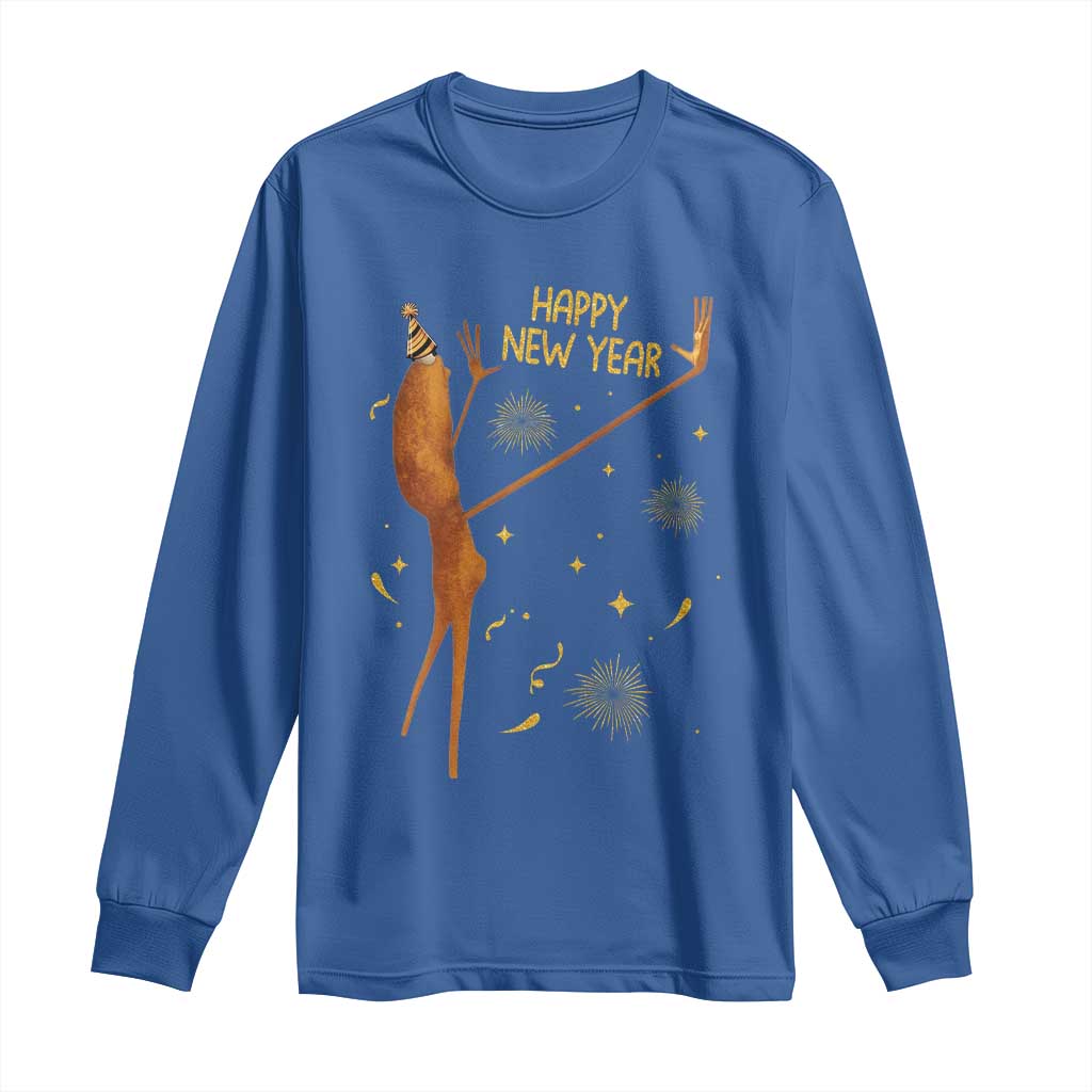 Funny Marcus The Worm New Year Long Sleeve Shirt Happy New Year NYE Party Firework TS11 Royal Blue Print Your Wear