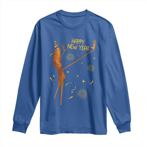 Funny Marcus The Worm New Year Long Sleeve Shirt Happy New Year NYE Party Firework TS11 Royal Blue Print Your Wear