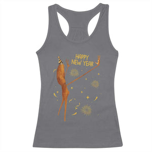 Funny Marcus The Worm New Year Racerback Tank Top Happy New Year NYE Party Firework TS11 Charcoal Print Your Wear