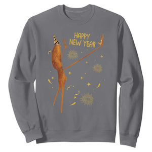 Funny Marcus The Worm New Year Sweatshirt Happy New Year NYE Party Firework TS11 Charcoal Print Your Wear