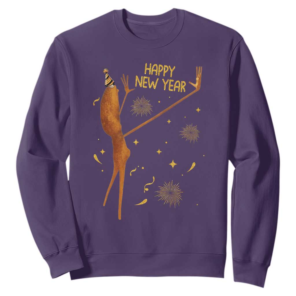 Funny Marcus The Worm New Year Sweatshirt Happy New Year NYE Party Firework TS11 Purple Print Your Wear