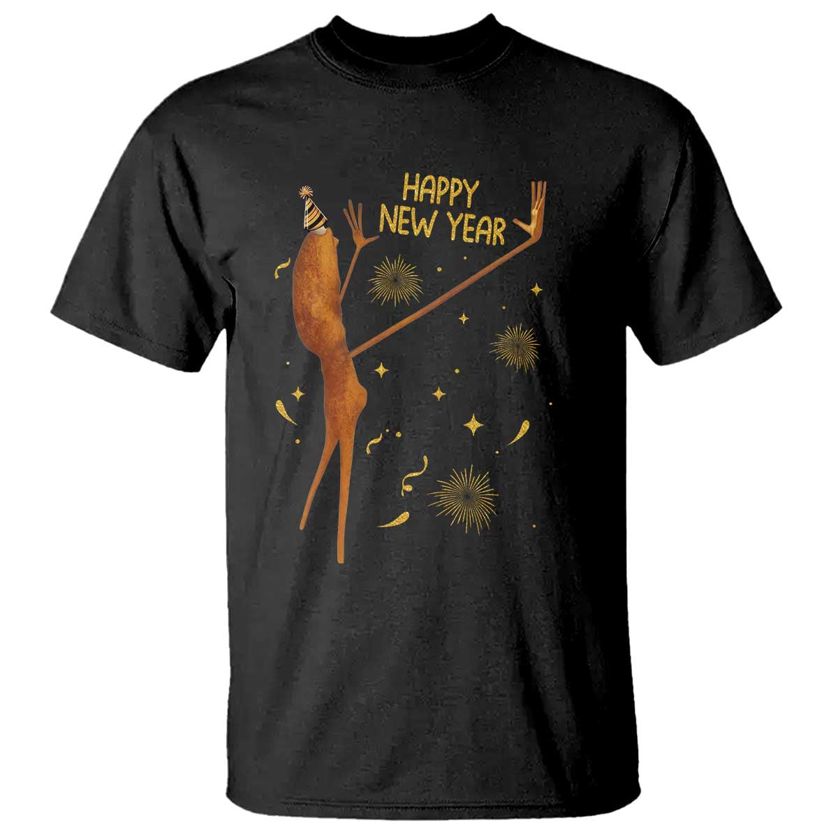Funny Marcus The Worm New Year T Shirt Happy New Year NYE Party Firework TS11 Black Print Your Wear