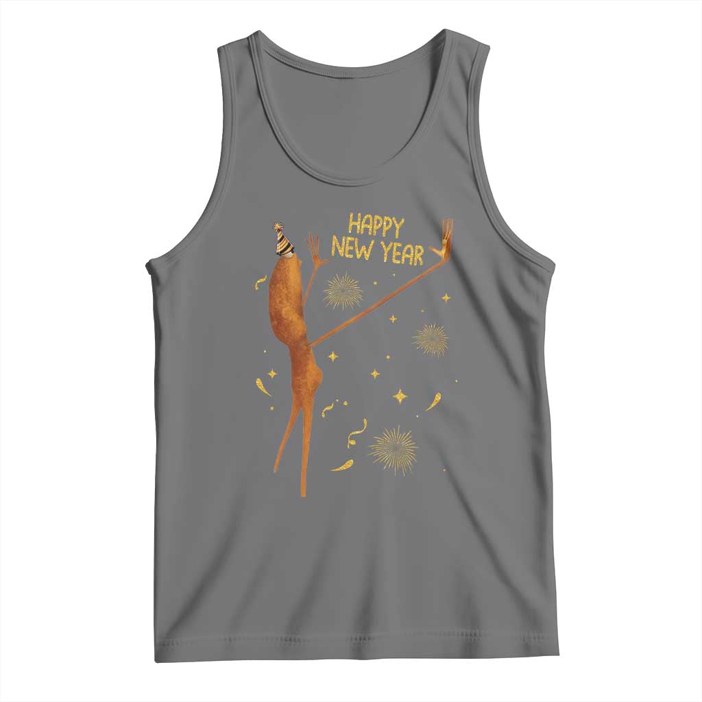 Funny Marcus The Worm New Year Tank Top Happy New Year NYE Party Firework TS11 Black Heather Print Your Wear