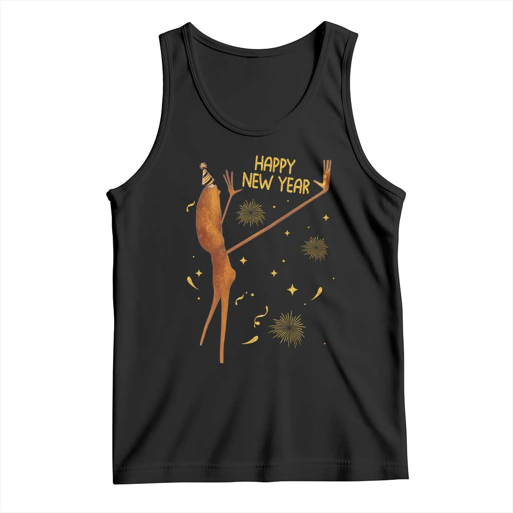 Funny Marcus The Worm New Year Tank Top Happy New Year NYE Party Firework TS11 Black Print Your Wear