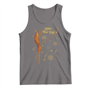 Funny Marcus The Worm New Year Tank Top Happy New Year NYE Party Firework TS11 Deep Heather Print Your Wear