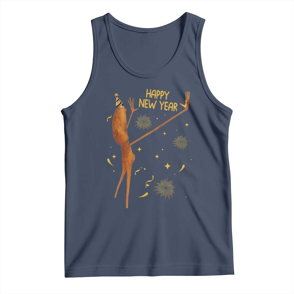 Funny Marcus The Worm New Year Tank Top Happy New Year NYE Party Firework TS11 Navy Print Your Wear