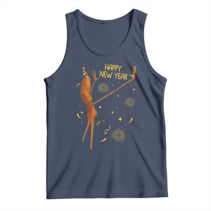 Funny Marcus The Worm New Year Tank Top Happy New Year NYE Party Firework TS11 Navy Print Your Wear