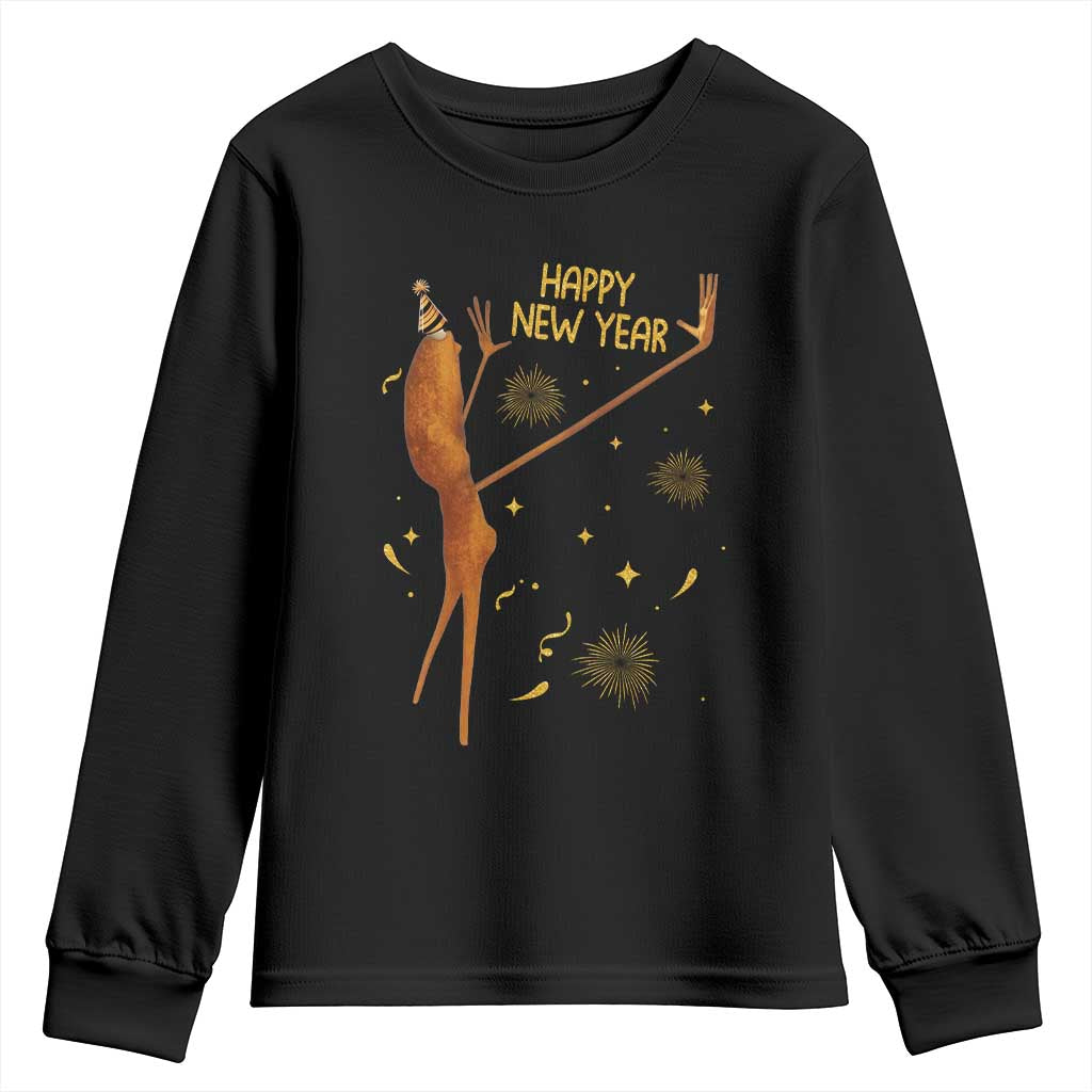 Funny Marcus The Worm New Year Youth Sweatshirt Happy New Year NYE Party Firework TS11 Black Print Your Wear