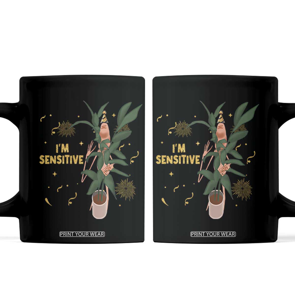 Funny Marcus The Worm New Year Coffee Mug I Am Sensitive NYE Party Firework TS11 Black Print Your Wear