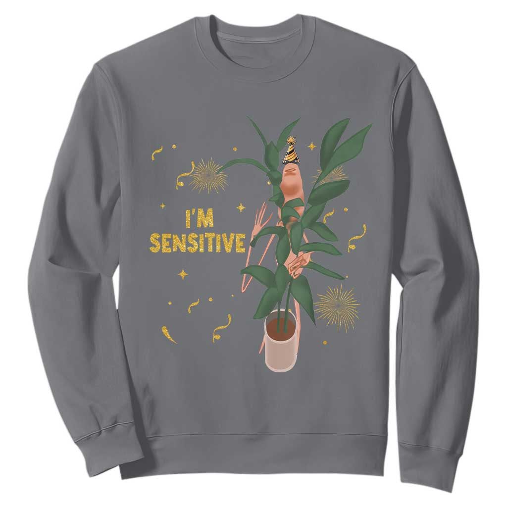 Funny Marcus The Worm New Year Sweatshirt I Am Sensitive NYE Party Firework TS11 Charcoal Print Your Wear