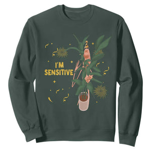 Funny Marcus The Worm New Year Sweatshirt I Am Sensitive NYE Party Firework TS11 Dark Forest Green Print Your Wear