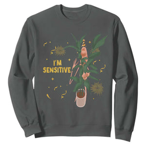 Funny Marcus The Worm New Year Sweatshirt I Am Sensitive NYE Party Firework TS11 Dark Heather Print Your Wear