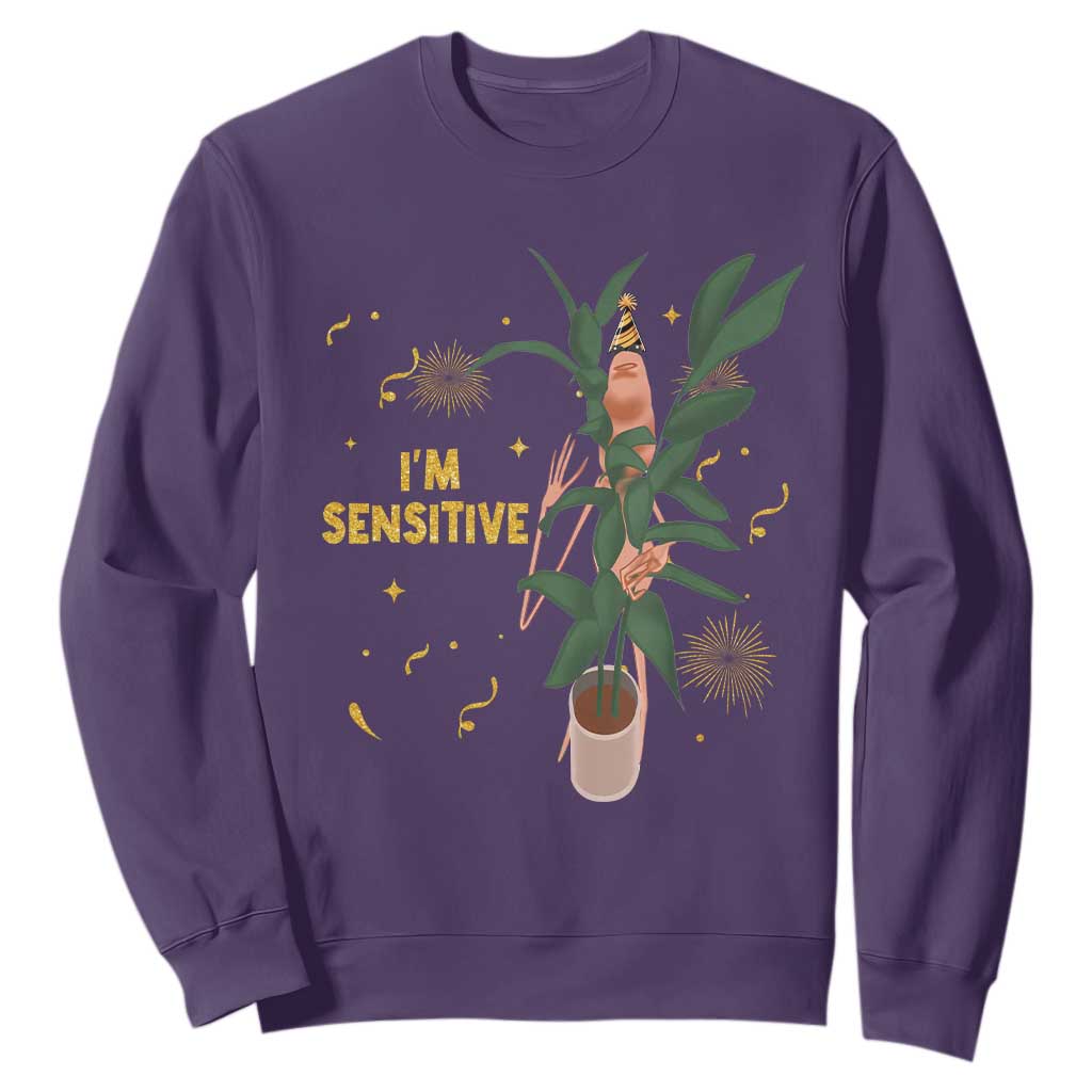 Funny Marcus The Worm New Year Sweatshirt I Am Sensitive NYE Party Firework TS11 Purple Print Your Wear