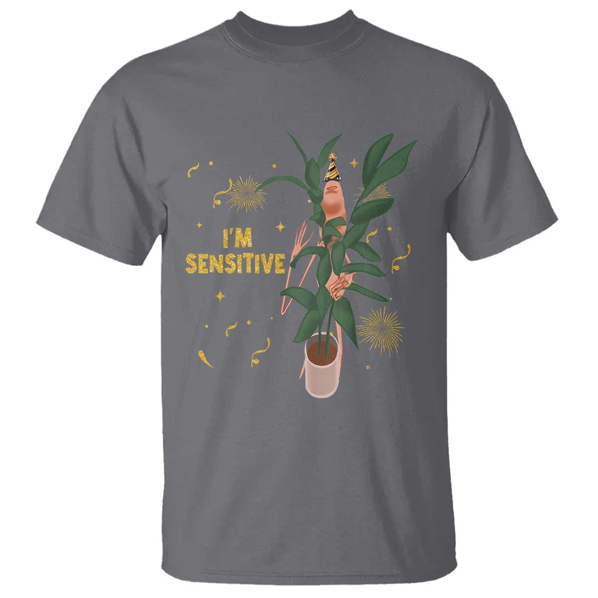 Funny Marcus The Worm New Year T Shirt I Am Sensitive NYE Party Firework TS11 Charcoal Print Your Wear