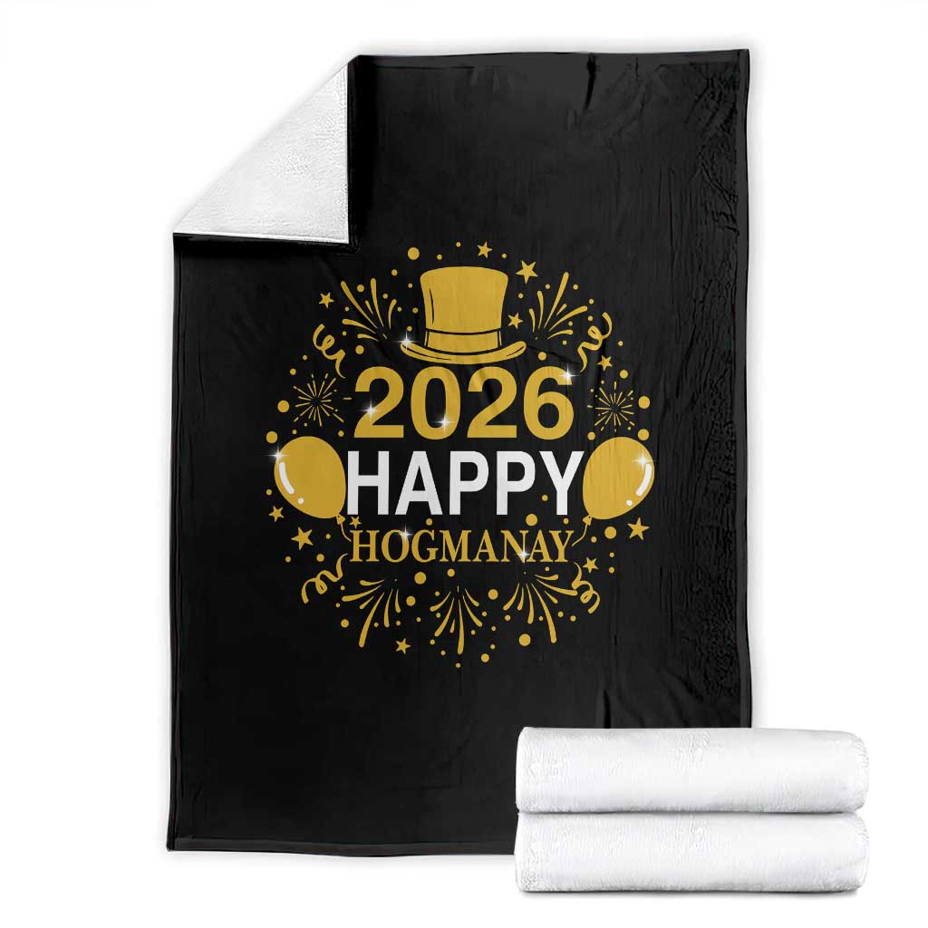 Scottish New Year 2026 Throw Blanket Happy Hogmanay NYE Party TS11 Black Print Your Wear