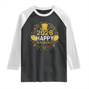 Scottish New Year 2026 Raglan Shirt Happy Hogmanay NYE Party TS11 Black White Print Your Wear