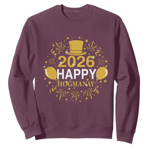 Scottish New Year 2026 Sweatshirt Happy Hogmanay NYE Party TS11 Maroon Print Your Wear