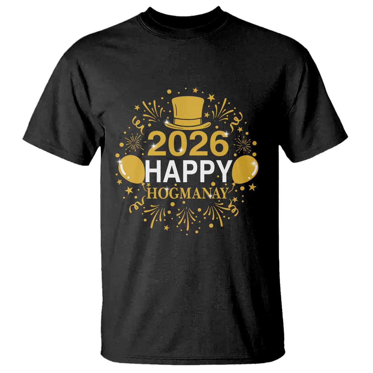 Scottish New Year 2026 T Shirt Happy Hogmanay NYE Party TS11 Black Print Your Wear