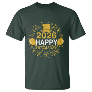 Scottish New Year 2026 T Shirt Happy Hogmanay NYE Party TS11 Dark Forest Green Print Your Wear