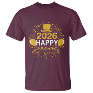 Scottish New Year 2026 T Shirt Happy Hogmanay NYE Party TS11 Maroon Print Your Wear