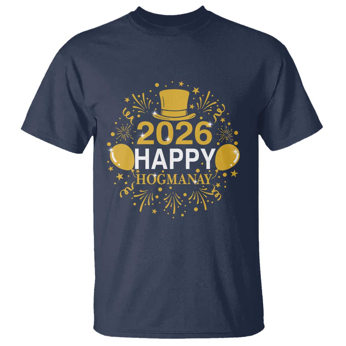 Scottish New Year 2026 T Shirt Happy Hogmanay NYE Party TS11 Navy Print Your Wear