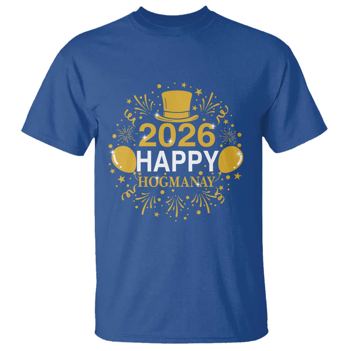 Scottish New Year 2026 T Shirt Happy Hogmanay NYE Party TS11 Royal Blue Print Your Wear
