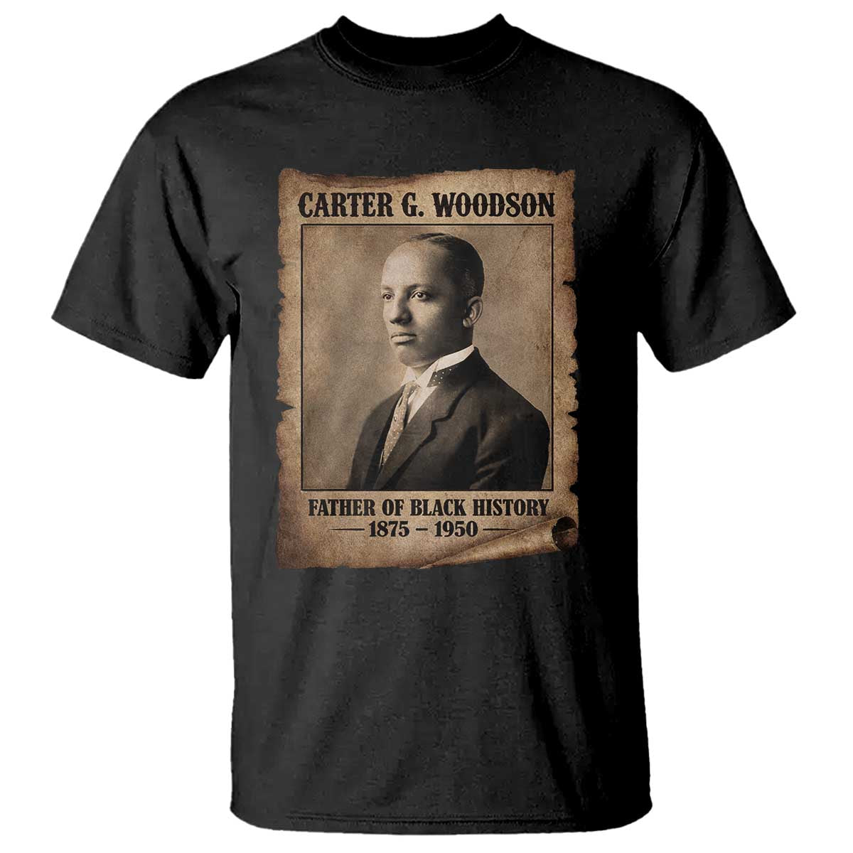 Carter G Woodson T Shirt Father Of Black History Month Old Paper Graphic TS11 Black Print Your Wear