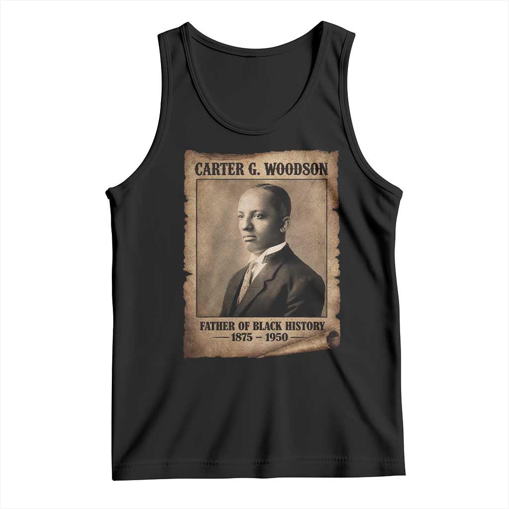 Carter G Woodson Tank Top Father Of Black History Month Old Paper Graphic TS11 Black Print Your Wear