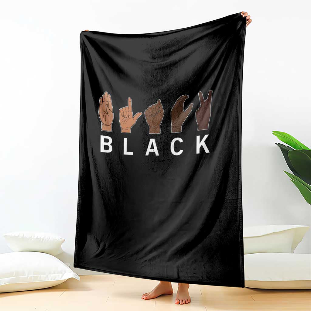 Black Asl Sign Language Hands Signs African American Month Throw Blanket TS11 Print Your Wear