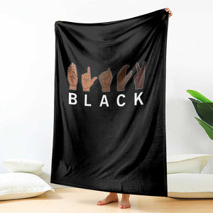 Black Asl Sign Language Hands Signs African American Month Throw Blanket TS11 Print Your Wear