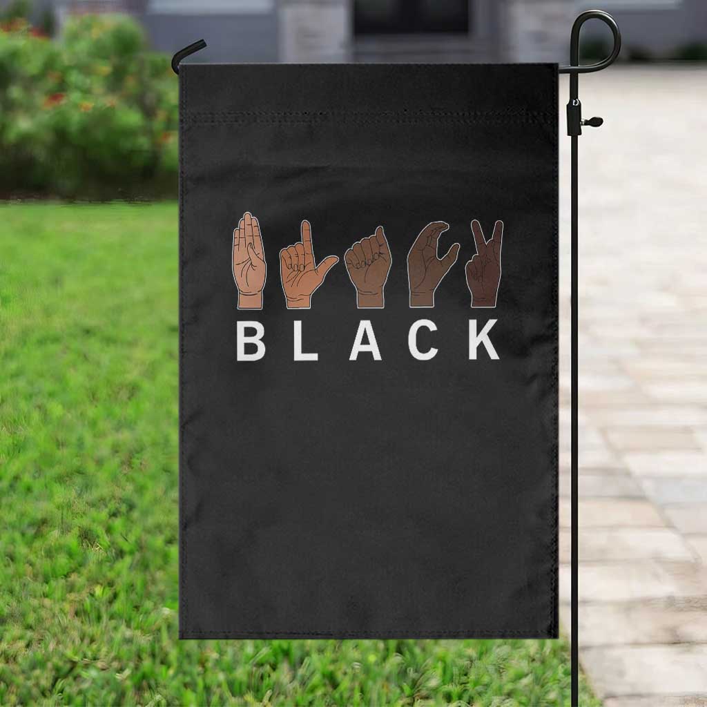 Black Asl Sign Language Hands Signs African American Month Garden Flag TS11 Print Your Wear