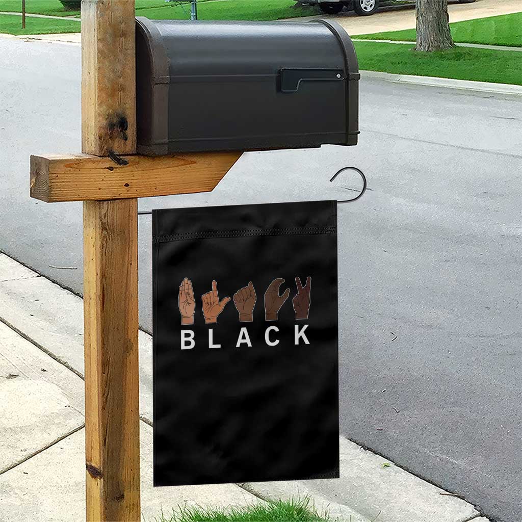 Black Asl Sign Language Hands Signs African American Month Garden Flag TS11 Print Your Wear
