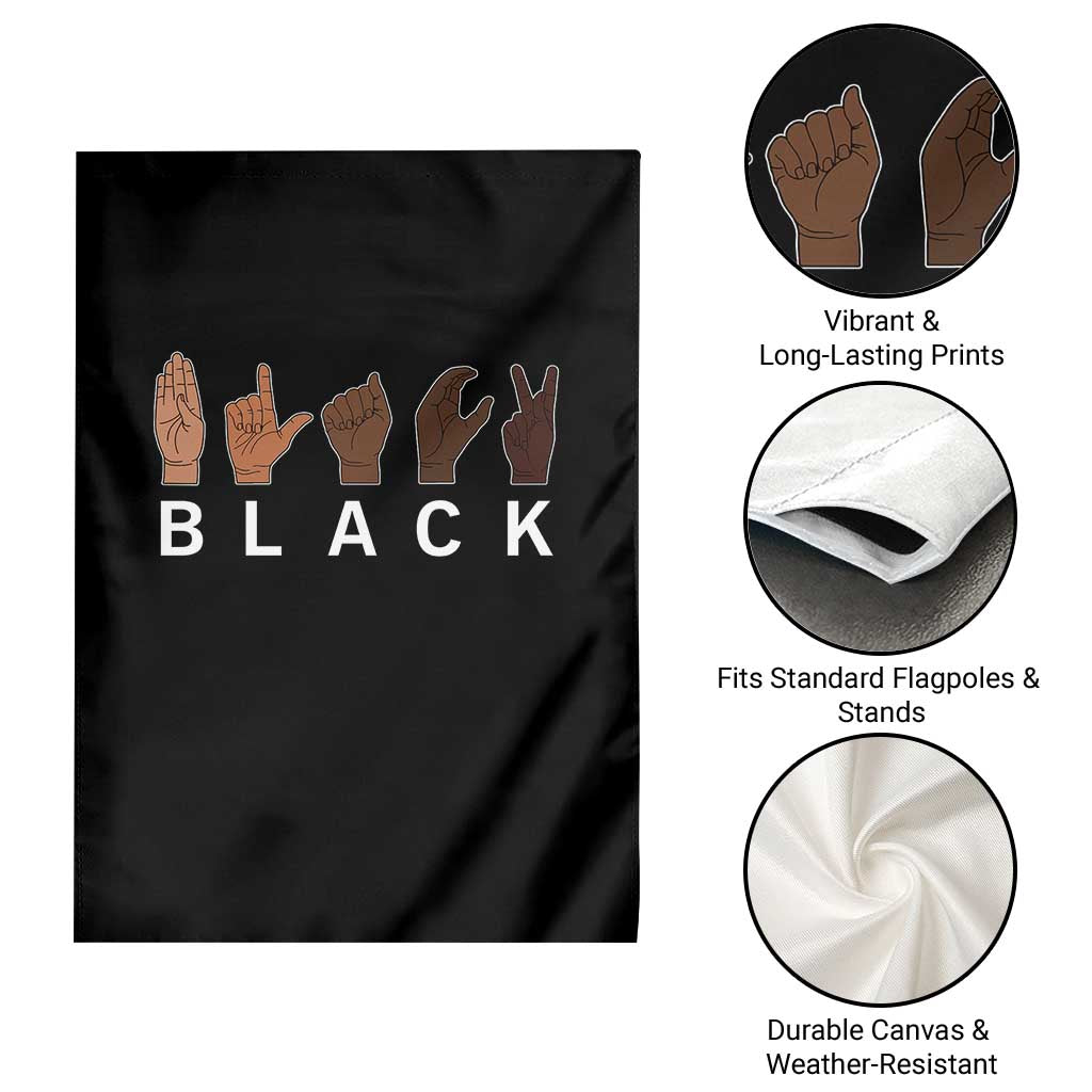 Black Asl Sign Language Hands Signs African American Month Garden Flag TS11 Print Your Wear