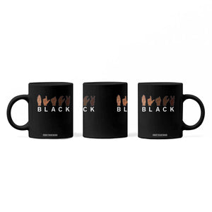 Black Asl Sign Language Hands Signs African American Month Coffee Mug TS11 Print Your Wear