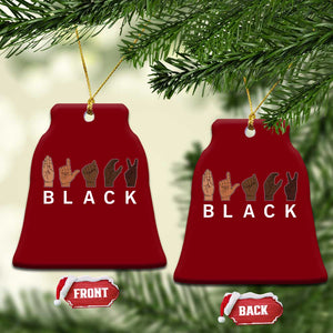 Black Asl Sign Language Hands Signs African American Month Ceramic Ornament TS11 Print Your Wear