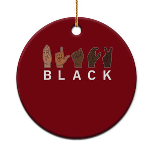 Black Asl Sign Language Hands Signs African American Month Ceramic Ornament TS11 1pc Red Print Your Wear