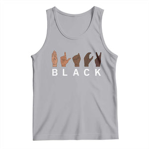 Black Asl Sign Language Hands Signs African American Month Tank Top TS11 Athletic Heather Print Your Wear