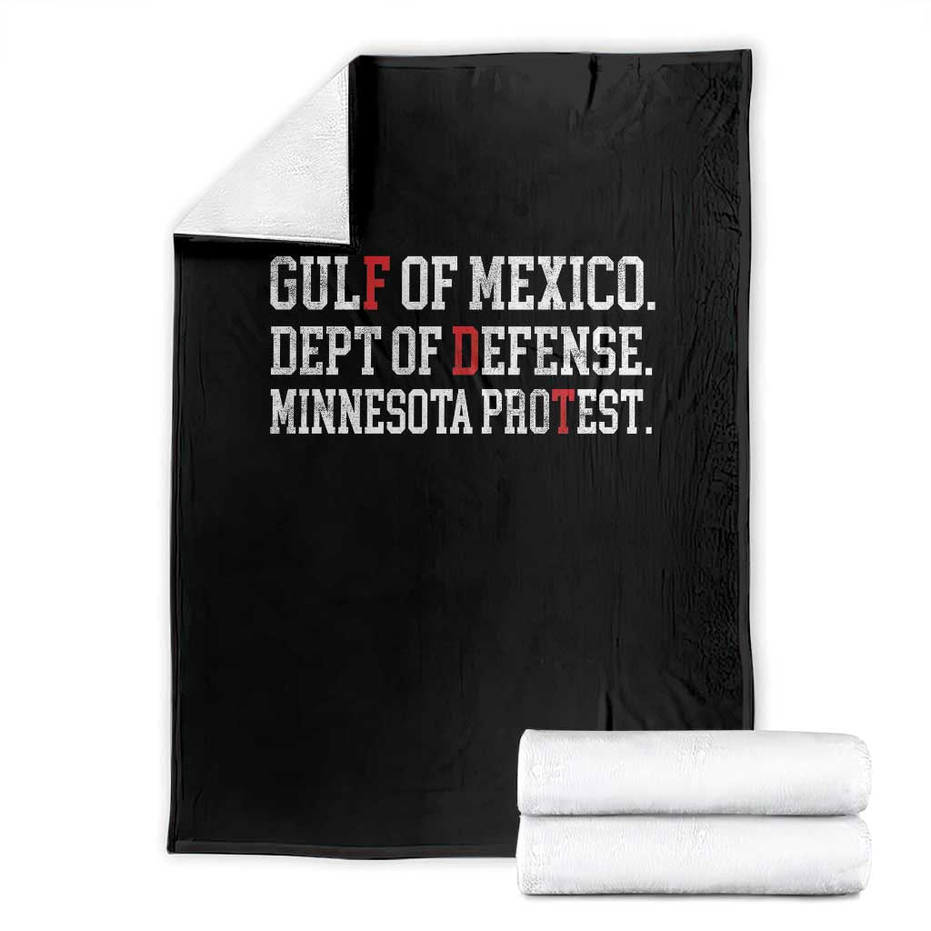 Gulf Of Mexico Dept Of Defense Minnesota Throw Blanket Funny Political American Pride TS11 Black Print Your Wear