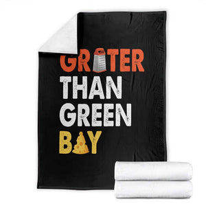 Funny Greater Than Green Bay Cheese Grate Throw Blanket TS11 Black Print Your Wear