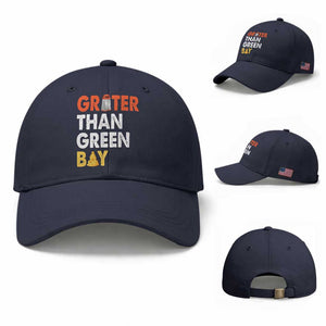 Funny Greater Than Green Bay Cheese Grate Baseball Cap TS11 Baseball Cap Universal Fit Navy Print Your Wear