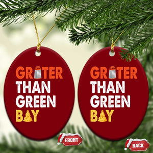 Funny Greater Than Green Bay Cheese Grate Ceramic Ornament TS11 Print Your Wear