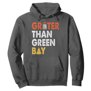 Funny Greater Than Green Bay Cheese Grate Hoodie TS11 Dark Heather Print Your Wear