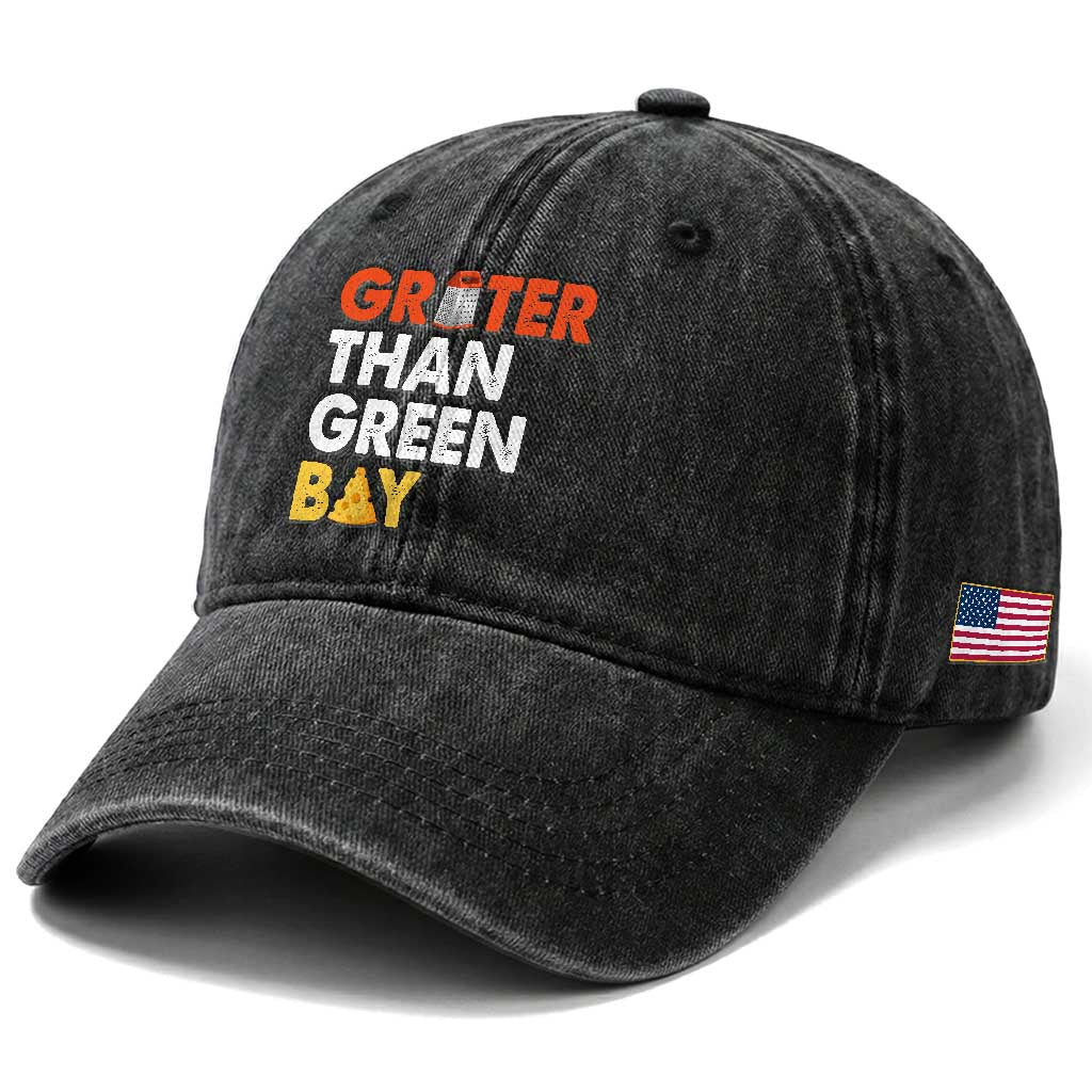 Funny Greater Than Green Bay Cheese Grate Washed Cotton Baseball Cap TS11 Print Your Wear
