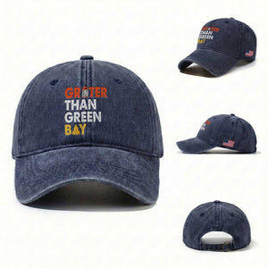 Funny Greater Than Green Bay Cheese Grate Washed Cotton Baseball Cap TS11 Washed Cap Universal Fit Navy Print Your Wear