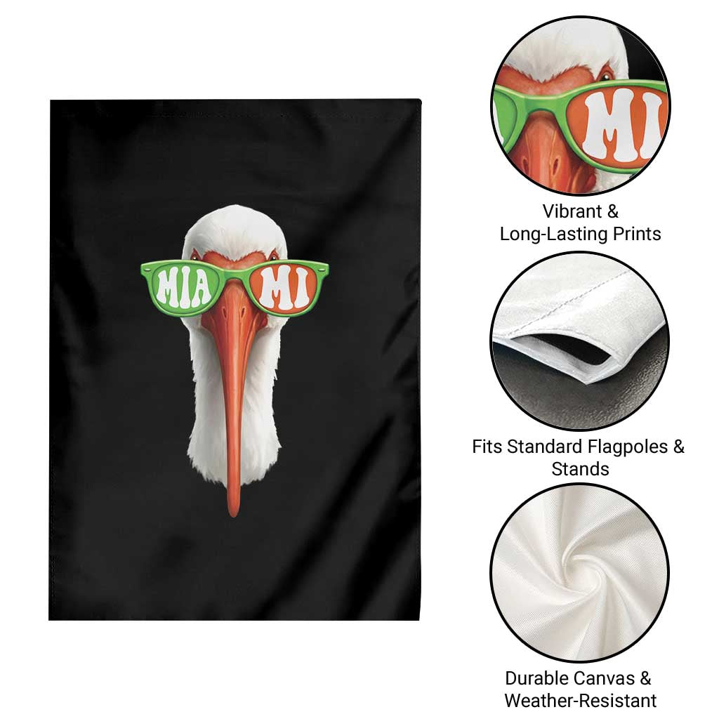 Vintage Miami White Ibis with Sunglasses Garden Flag TS11 Print Your Wear