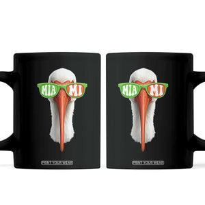 Vintage Miami White Ibis with Sunglasses Coffee Mug TS11 Black Print Your Wear