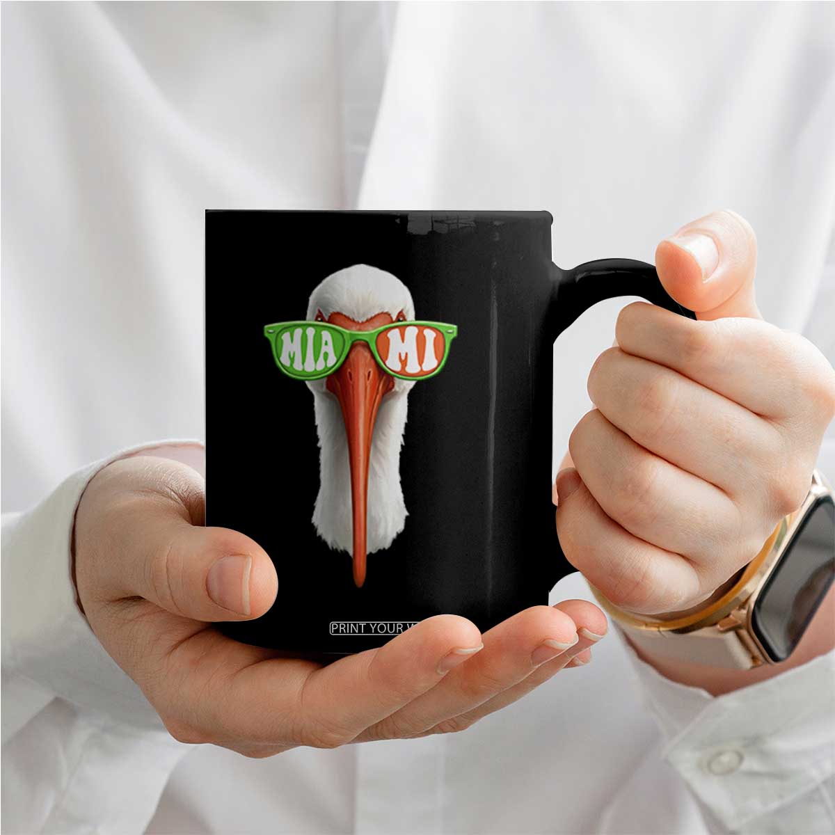 Vintage Miami White Ibis with Sunglasses Coffee Mug TS11 Print Your Wear