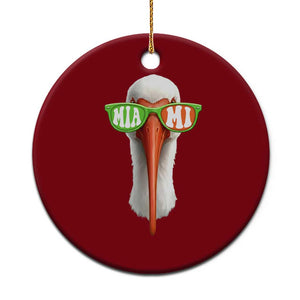 Vintage Miami White Ibis with Sunglasses Ceramic Ornament TS11 1pc Red Print Your Wear