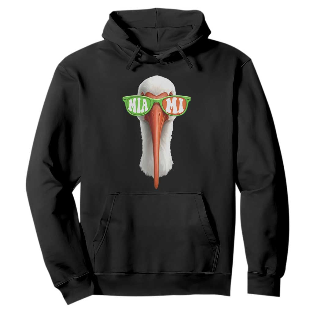Vintage Miami White Ibis with Sunglasses Hoodie TS11 Black Print Your Wear