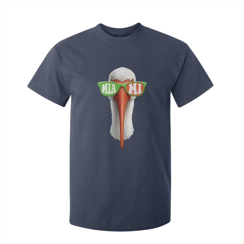 Vintage Miami White Ibis with Sunglasses T Shirt For Kid TS11 Navy Print Your Wear